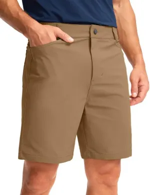 Viodia Men's Golf Shorts with Pockets 7 Inch Flat Front Slim Fit Chino Stretch Shorts for Men Summer Casual Dress