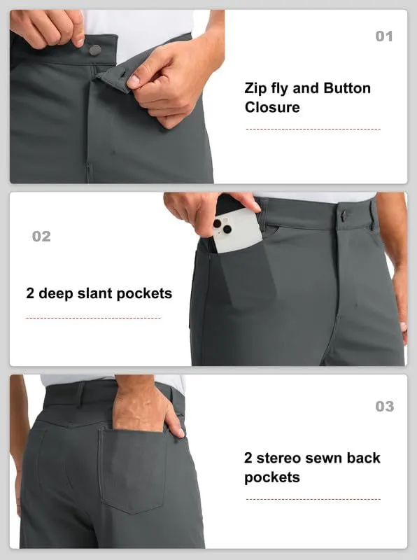 Viodia Men's Golf Shorts with Pockets 7 Inch Flat Front Slim Fit Chino Stretch Shorts for Men Summer Casual Dress