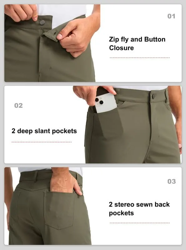 Viodia Men's Golf Shorts with Pockets 7 Inch Flat Front Slim Fit Chino Stretch Shorts for Men Summer Casual Dress