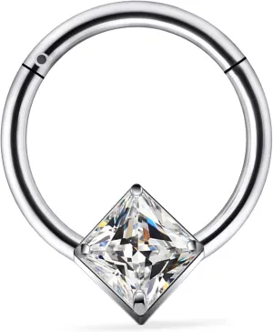 Vsnnsns G23 Titanium Septum Rings 16G 18G 20G Daith Piercing Jewelry Clicker Septum Jewelry CZ Opal Septum Rings Daith Earrings Piercing Jewelry Hoops For Women Men