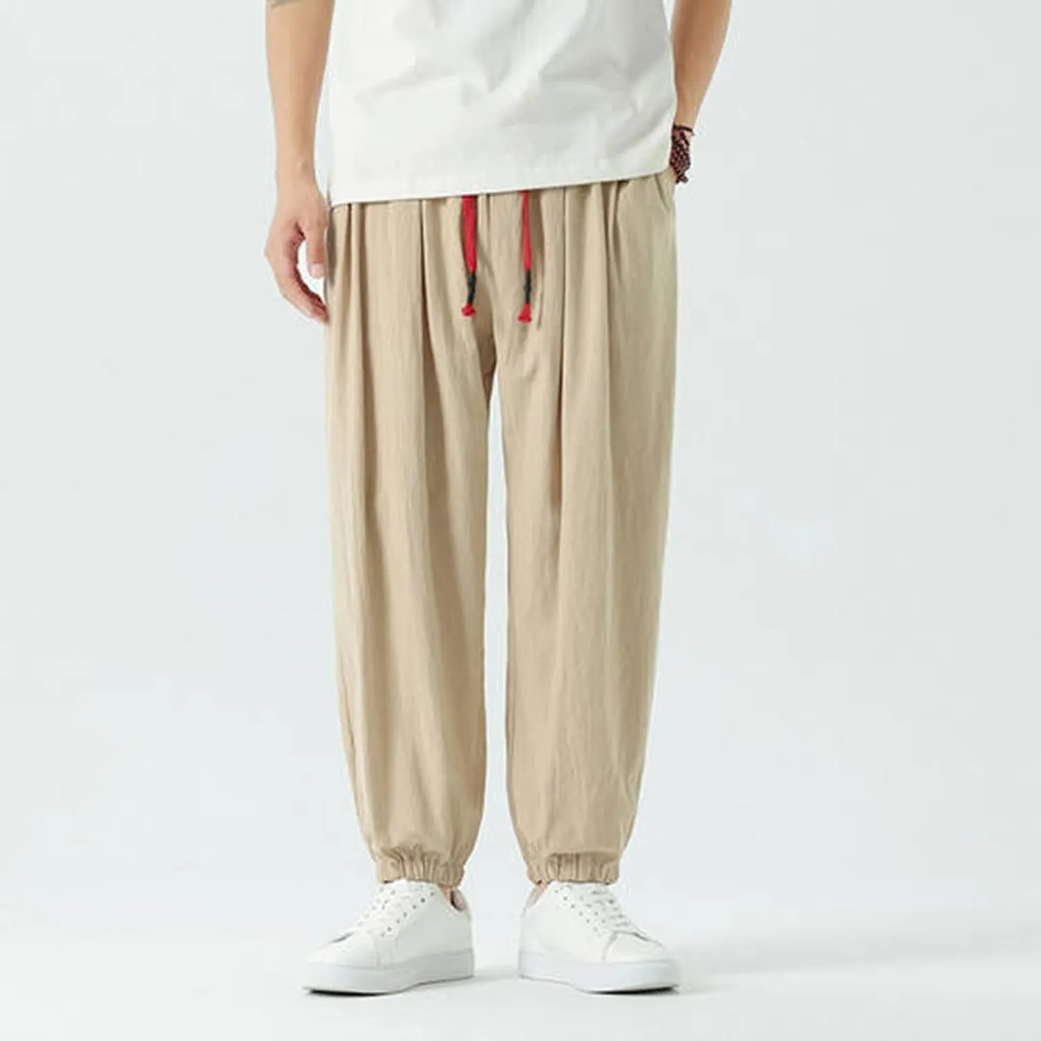 Warm Pants Soild Loose Linen Mens Yoga Pants Beam Pants Wide Leg Pants Harem Pencil Pants Glitter Foam