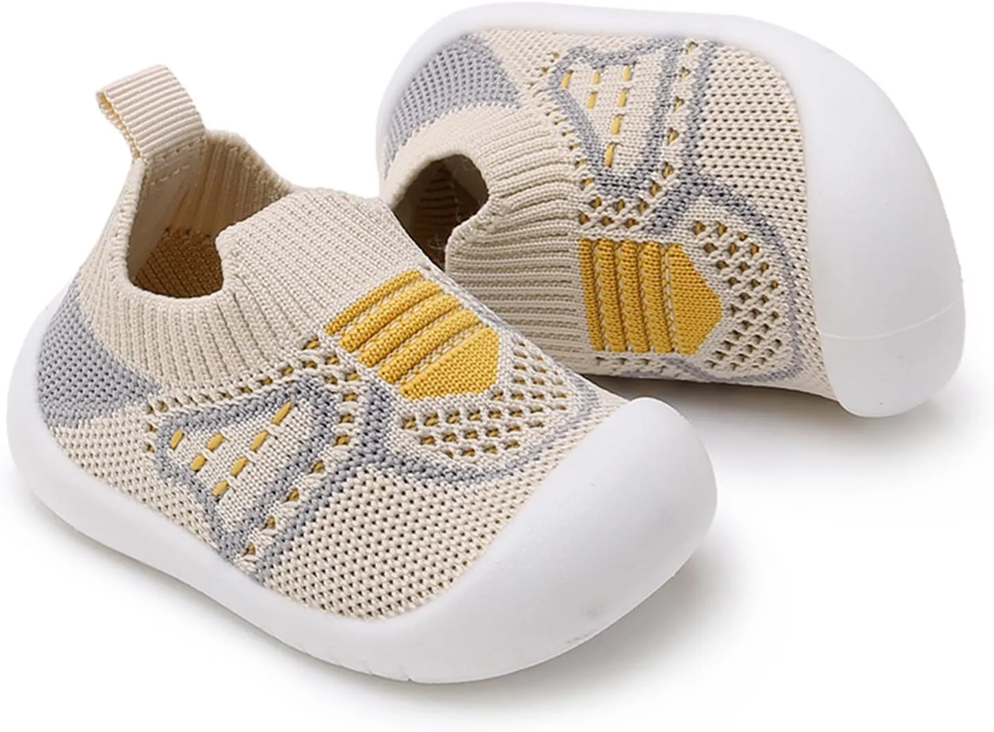 WILLFUN Toddler Boy Girl Mesh Sneakers Baby Knitted Walking Shoes Infant Soft Sole Trainers 1-3 Year-Old Little Kid Breathable Outdoor Shoes