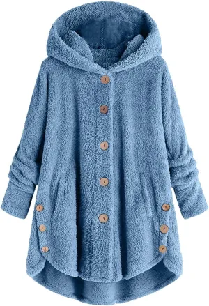 Winter Coats for Women, Fuzzy Fleece Pullover Hooded Sweatshirt Plus Size Soft Warm Oversized Hoodies Clothes