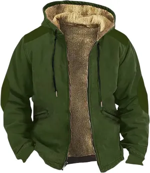 Winter Jackets For Men Sherpa With Hood Casual Winter Coats Fleece Zipper Hoodie Big And Tall 2024 Fall Outfits Pocket