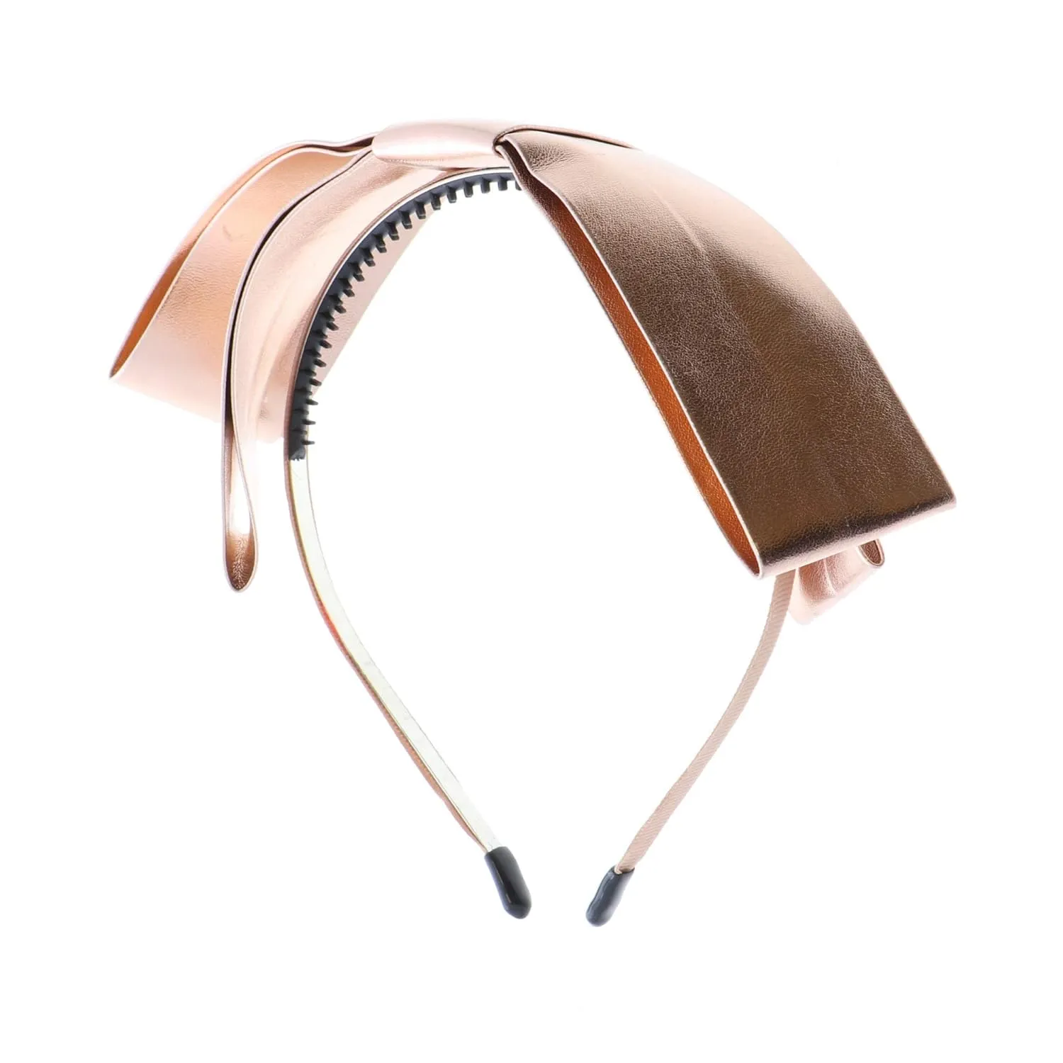 Women and Girls Holiday Metallic Flat Bow Headband - Gold