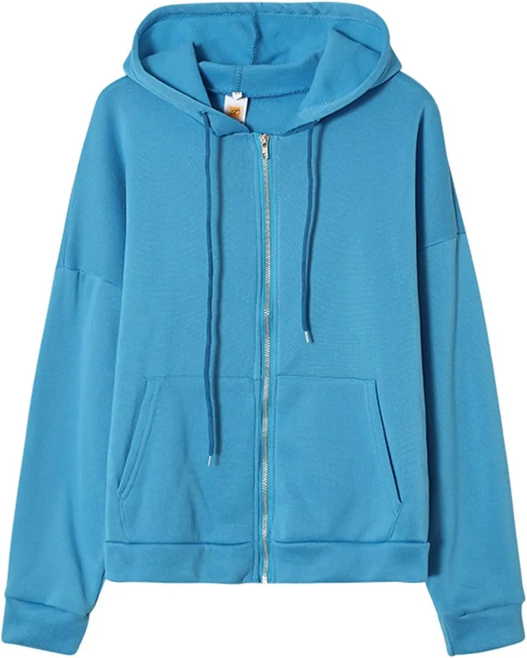 Women Zip Up Y2K Hoodie Fall Oversized Sweatshirts Casual Drawstring Hooded Pockets Jacket 2024 Long Sleeve Clothes