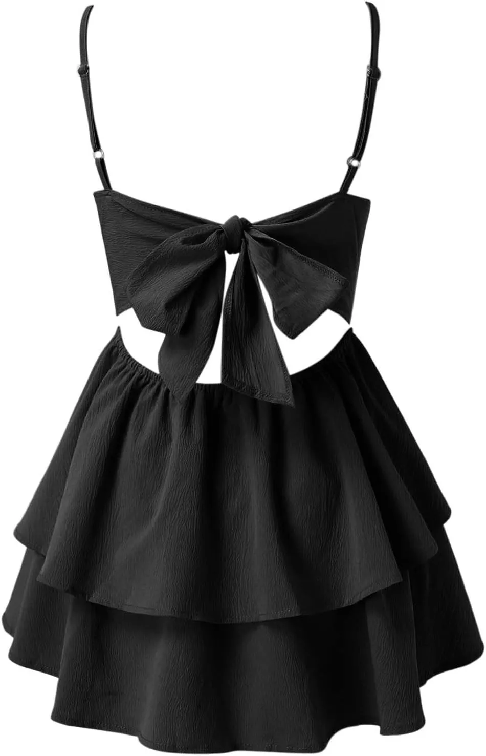 Women's 2025 Summer Spaghetti Straps Tube Mini Dress Smocked Ruffle A Line Tiered Flowy Short Party Club Dresses