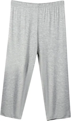 Women's Casual Capri Pants 3/4 Length Trousers, Ladies Thin Cropped Trouser Three Quarter Soft Shorts Bottom