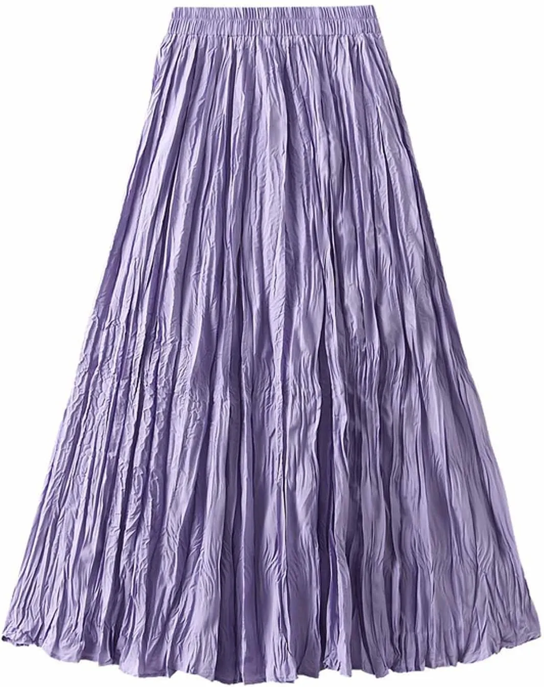 Womens Chic Elastic High Waisted A Line Pleated Shirring Maxi Long Skirt Elegant Vintage Evening Party Summer Skirts