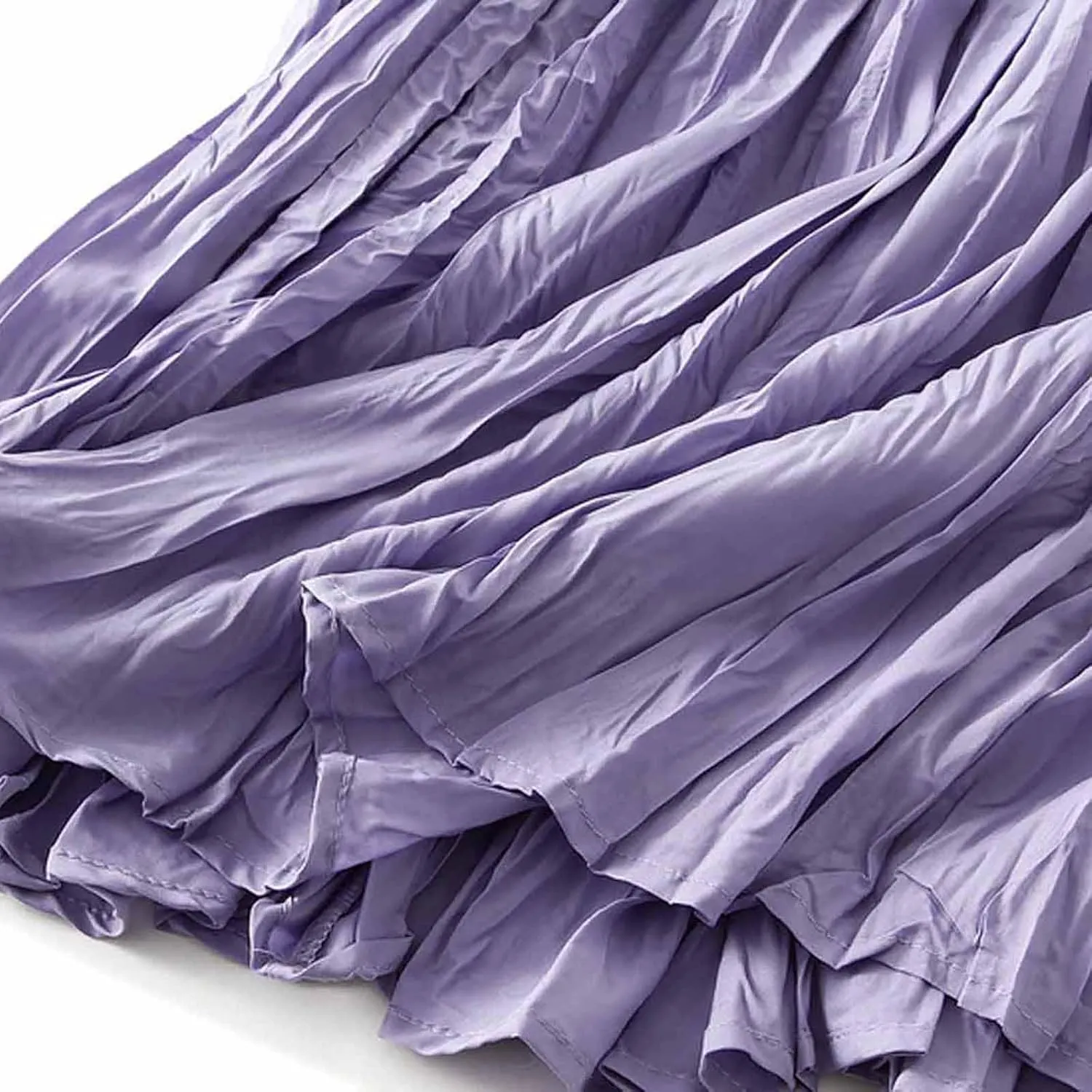 Womens Chic Elastic High Waisted A Line Pleated Shirring Maxi Long Skirt Elegant Vintage Evening Party Summer Skirts
