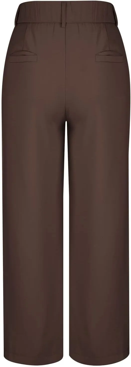 Women's Fall Fashion 2024 Wide Leg Pants Work Business Casual Trousers High Waisted Palazzo Trousers Office Flowy Dress Pants