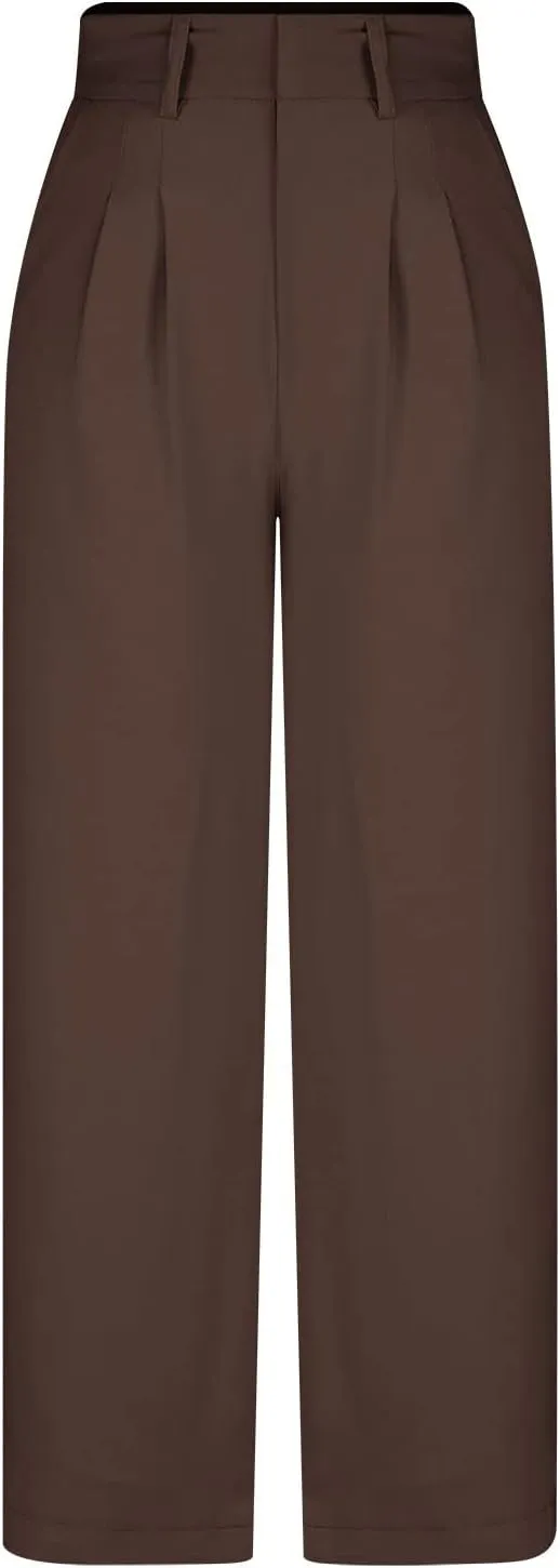 Women's Fall Fashion 2024 Wide Leg Pants Work Business Casual Trousers High Waisted Palazzo Trousers Office Flowy Dress Pants