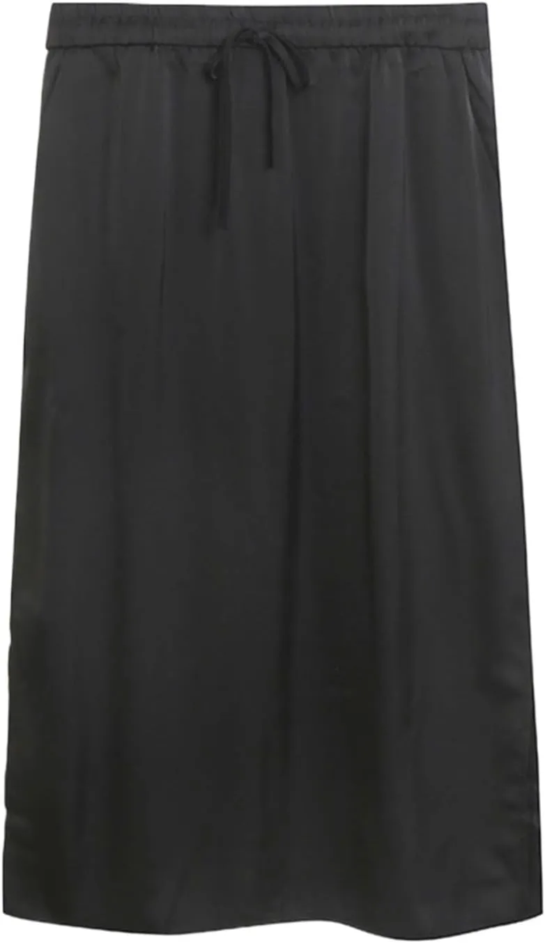 Women's High Waist Midi Skirt Vintage Elastic A-Line Pleated Skirts