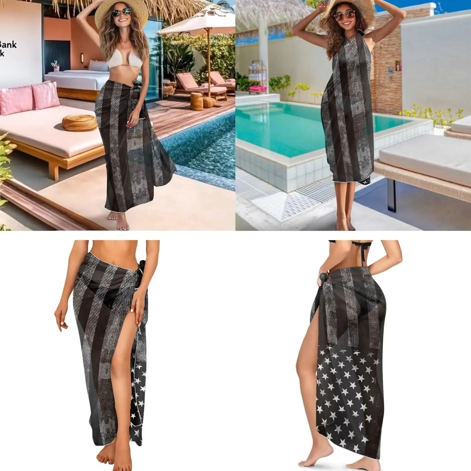 Womens One-Piece Swimsuits with Cover Up Wrap Skirt Tummy Control Swimwear Plus Size Bathing Suit 2X Monokini