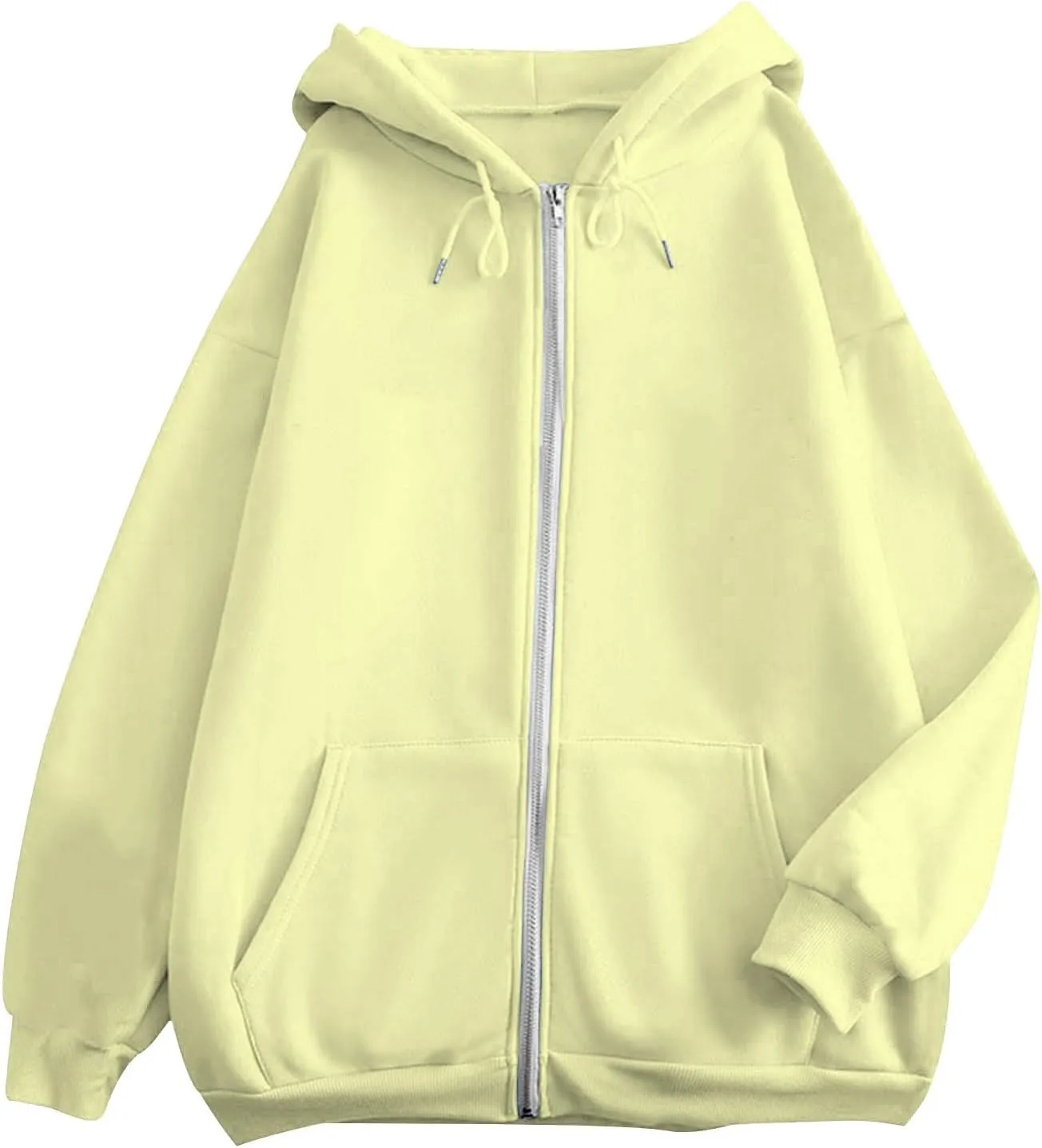 Women's Oversized Hoodies Zip up LOS ANGELES Printed Preppy Pullover Y2K Fleece Jackets 2024 Fall Outwear