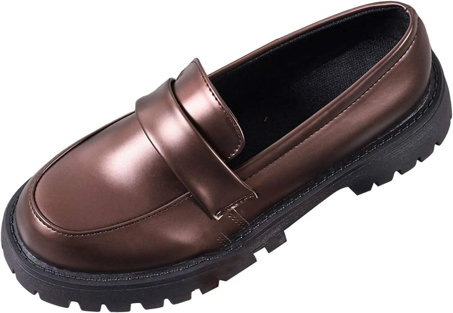 Womens Penny Loafers Comfortable Dressy Arch Support Walking Shoes Breathable Chunky Loafers Casual Slip On Shoes