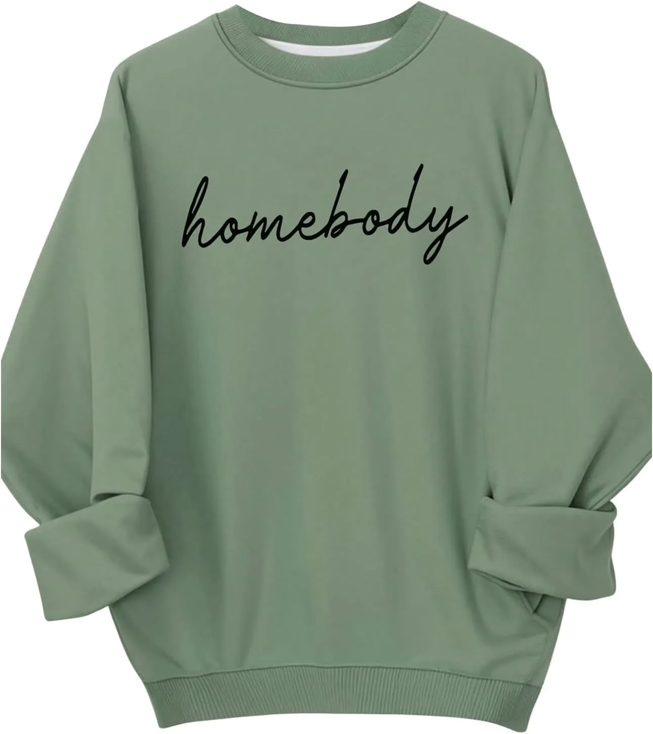 Women's Plus Size Long Sleeve Letter Graphic Sweatshirts Drop Shoulder Crewneck Pullover Sweatshirts