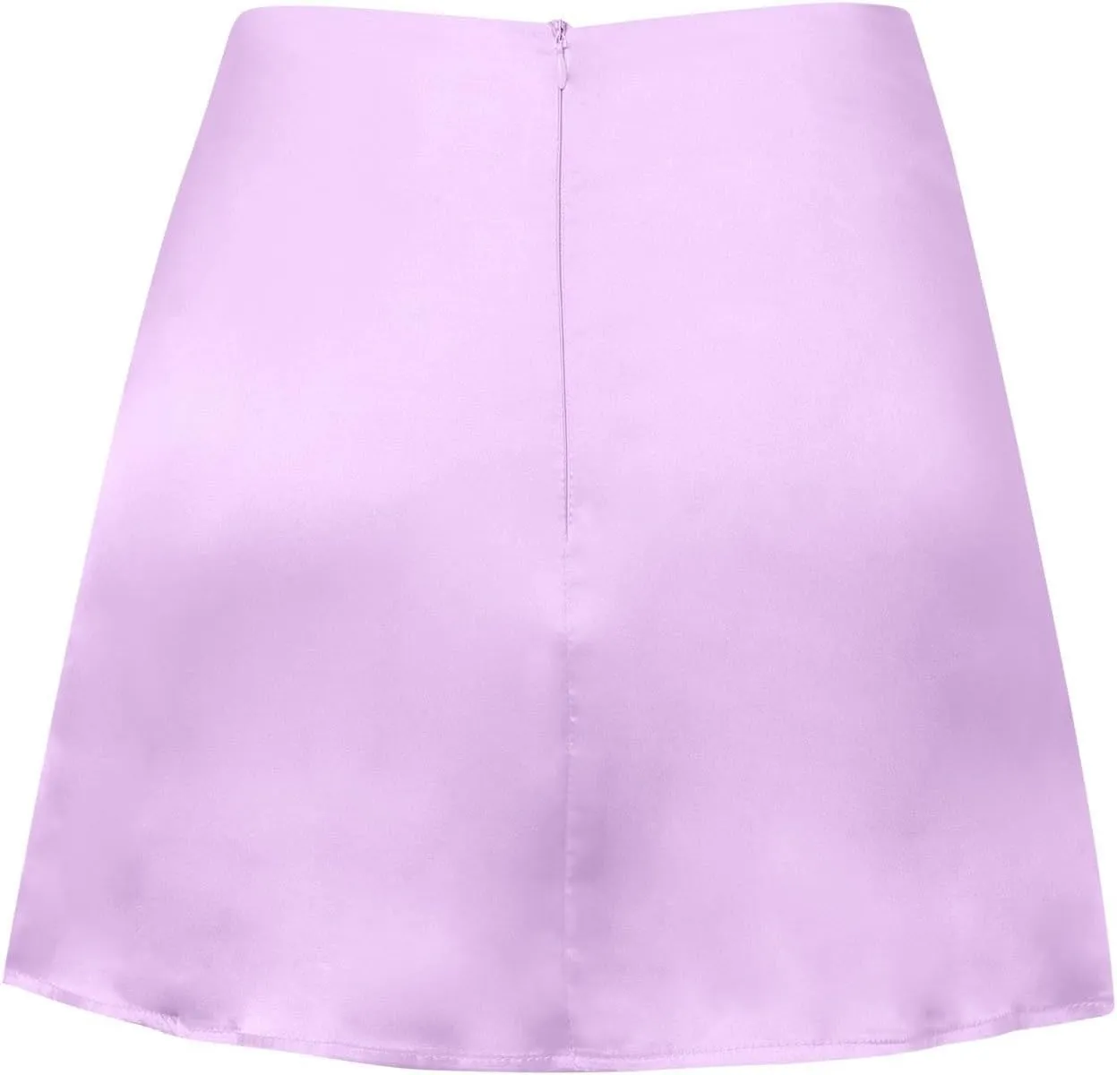 Women's Satin Elastic High Waist Zipper Skorts Versatile Stretchy Skirt Flared Casual A Line Mini Skirts Built in Shorts
