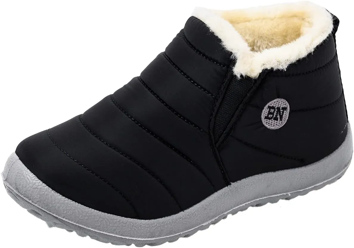 Womens Snow Boots Waterproof Slip On Ankle Boots Lightweight Pull On Winter Booties Fur Lined Warm Shoes for Women