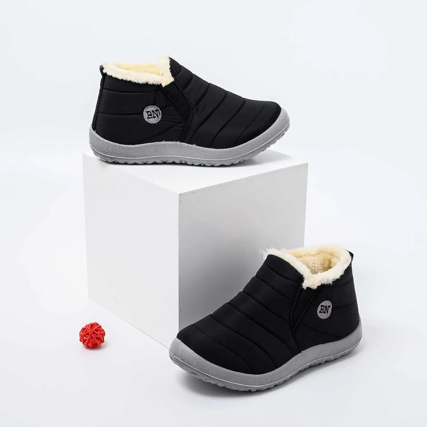 Womens Snow Boots Waterproof Slip On Ankle Boots Lightweight Pull On Winter Booties Fur Lined Warm Shoes for Women