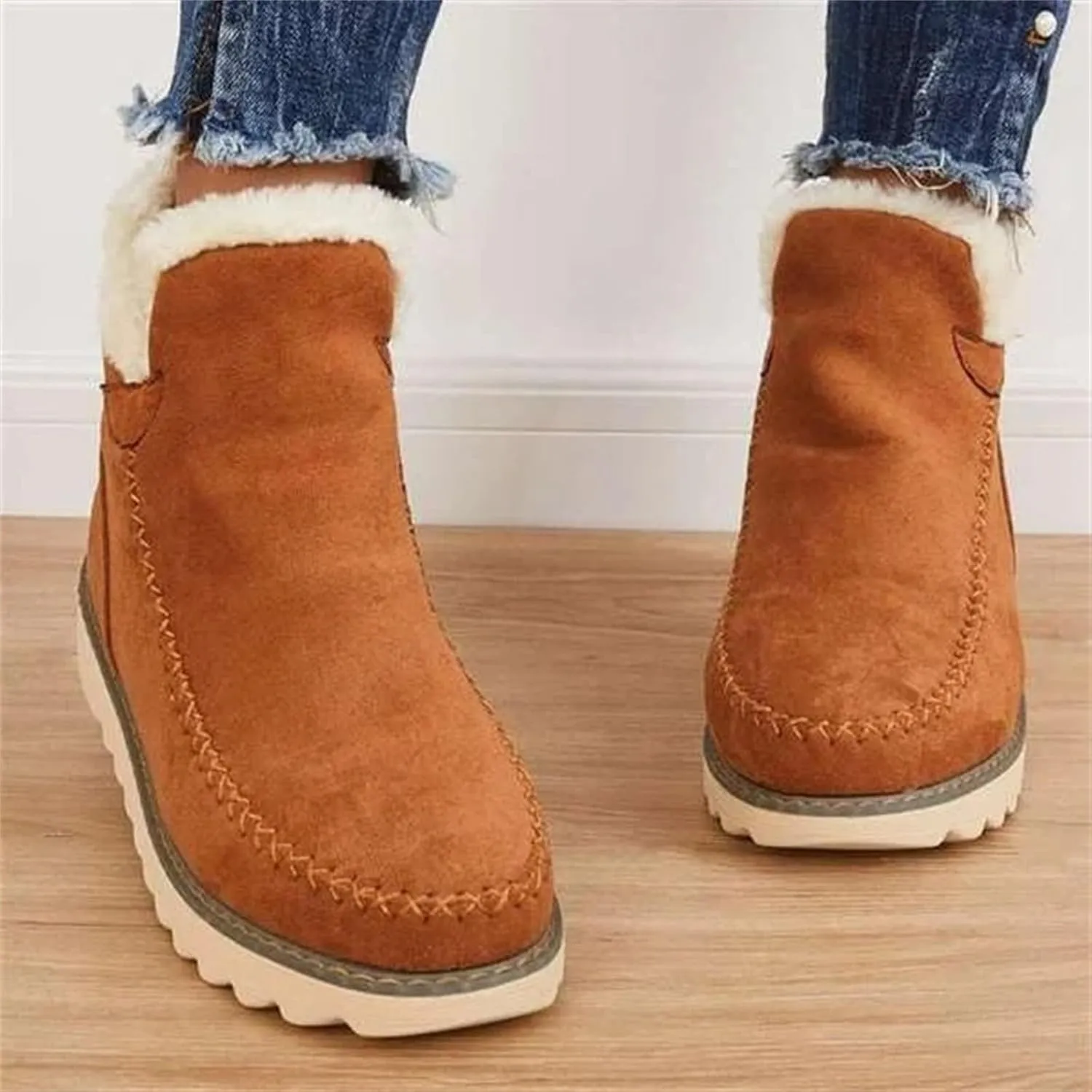 Womens Snow Boots Waterproof Slip on Women's Winter Waterproof Fur Lined Frosty Snow Boots Women's Winter Boots Wide Calf Zapatos Para La Nieve De Mujer Botas Contra El Agua Para Mujer
