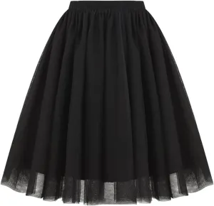 Women's Sundresses Summer Casual Loose Trendy Elastic High Waist Solid Color Party Dance Fluffy Mesh Tulle Skirts 2025, S-2XL