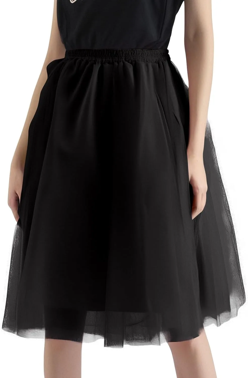 Women's Sundresses Summer Casual Loose Trendy Elastic High Waist Solid Color Party Dance Fluffy Mesh Tulle Skirts 2025, S-2XL