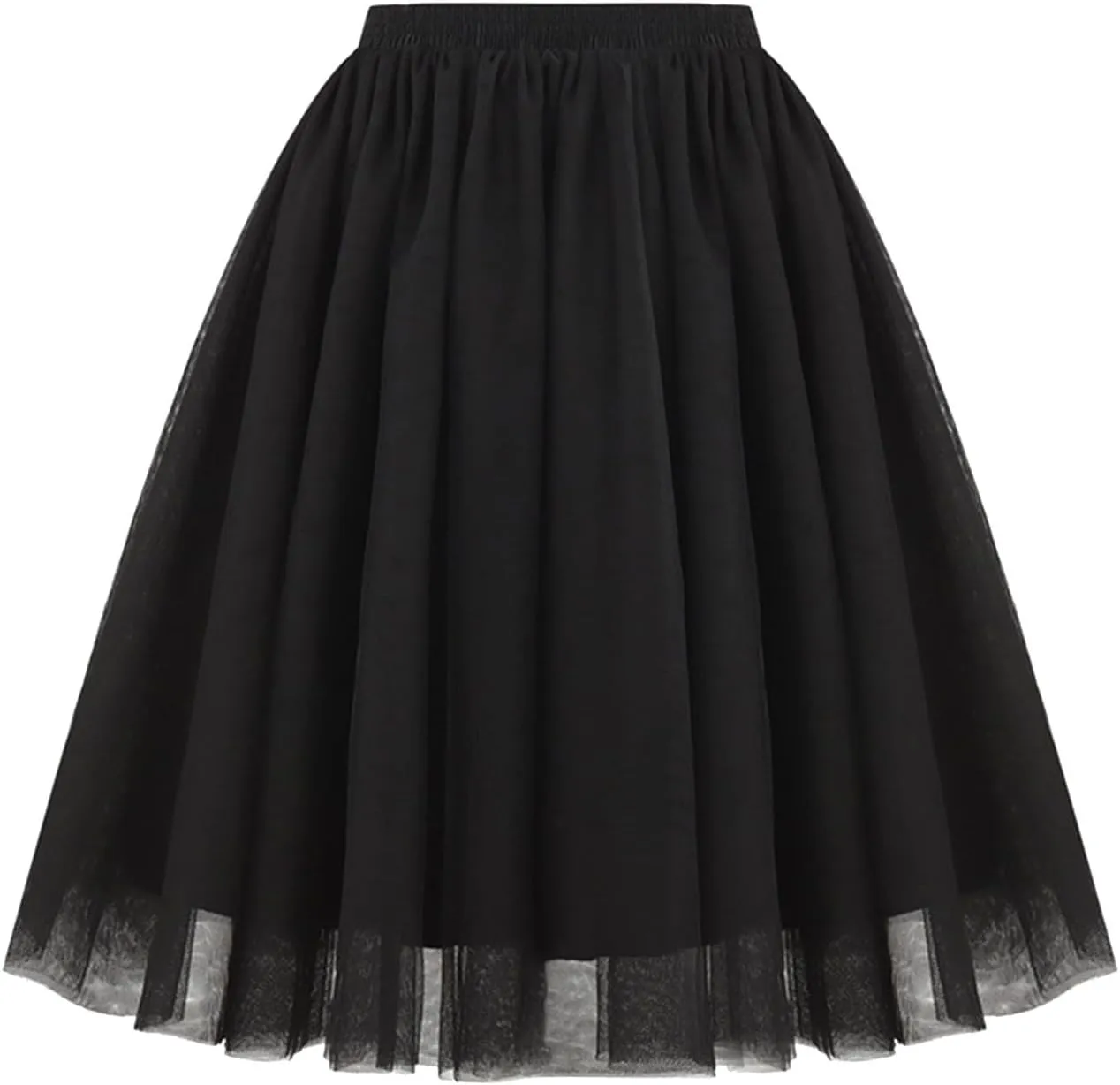 Women's Sundresses Summer Casual Loose Trendy Elastic High Waist Solid Color Party Dance Fluffy Mesh Tulle Skirts 2025, S-2XL