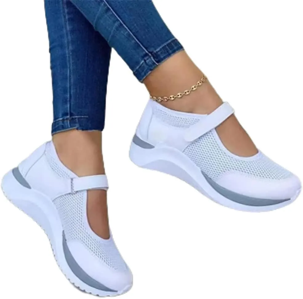 Women's Walking Shoes,Fashion Sneakers for Women,Breathable Sneakers Lightweight Knitted Non-Slip Shoe for Women Work Workout Gym Travel-White||11