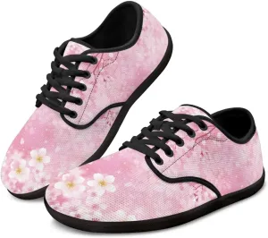 Women's Wide Toe Box Barefoot Shoes Zero Drop Lace Up Casual Sneakers Breathable Fashion Walking Footwear