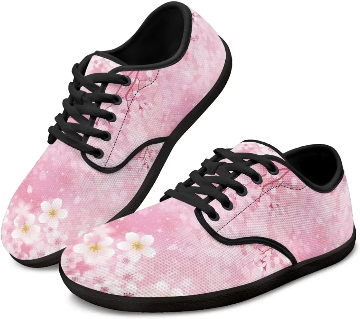 Women's Wide Toe Box Barefoot Shoes Zero Drop Lace Up Casual Sneakers Breathable Fashion Walking Footwear