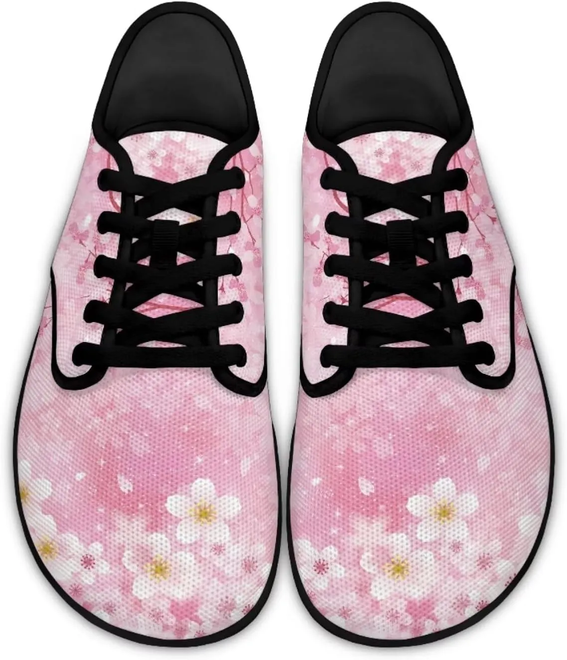Women's Wide Toe Box Barefoot Shoes Zero Drop Lace Up Casual Sneakers Breathable Fashion Walking Footwear