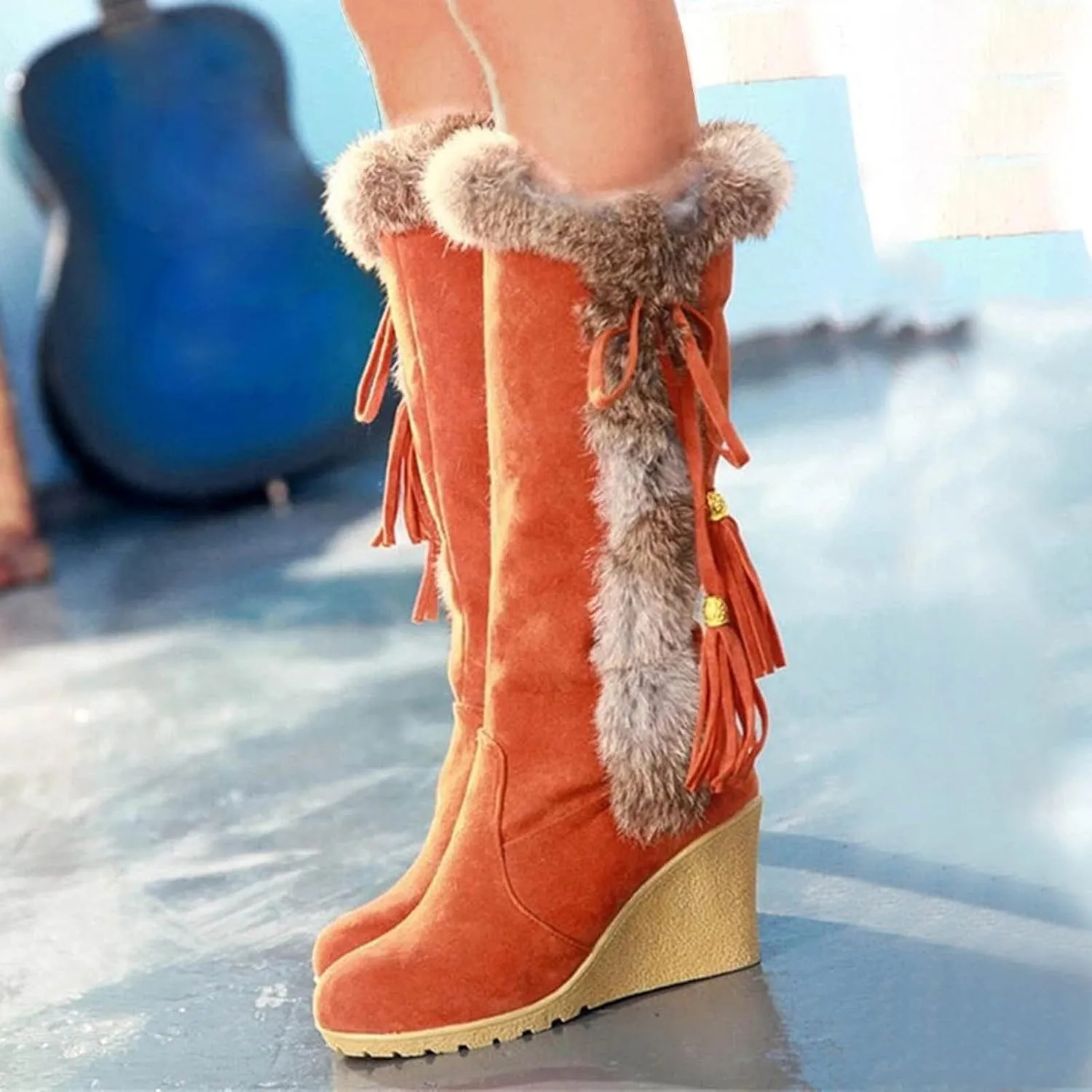 Womens Winter Snow Boots Slip ons Size 12 Wide Snow Boots for Women Womens Winter Boots 8.5 Wide Winter Boots for Women Waterproof Botas De Invierno Impermeables De Mujer