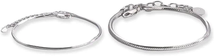 yaozeio Matching Couple Snake Bracelet for Women Men Silver Snake Chain Link Bracelets Fiance Christmas Gifts for Girlfriend Boyfriend Anniversary Birthday Gift for Husband Wife