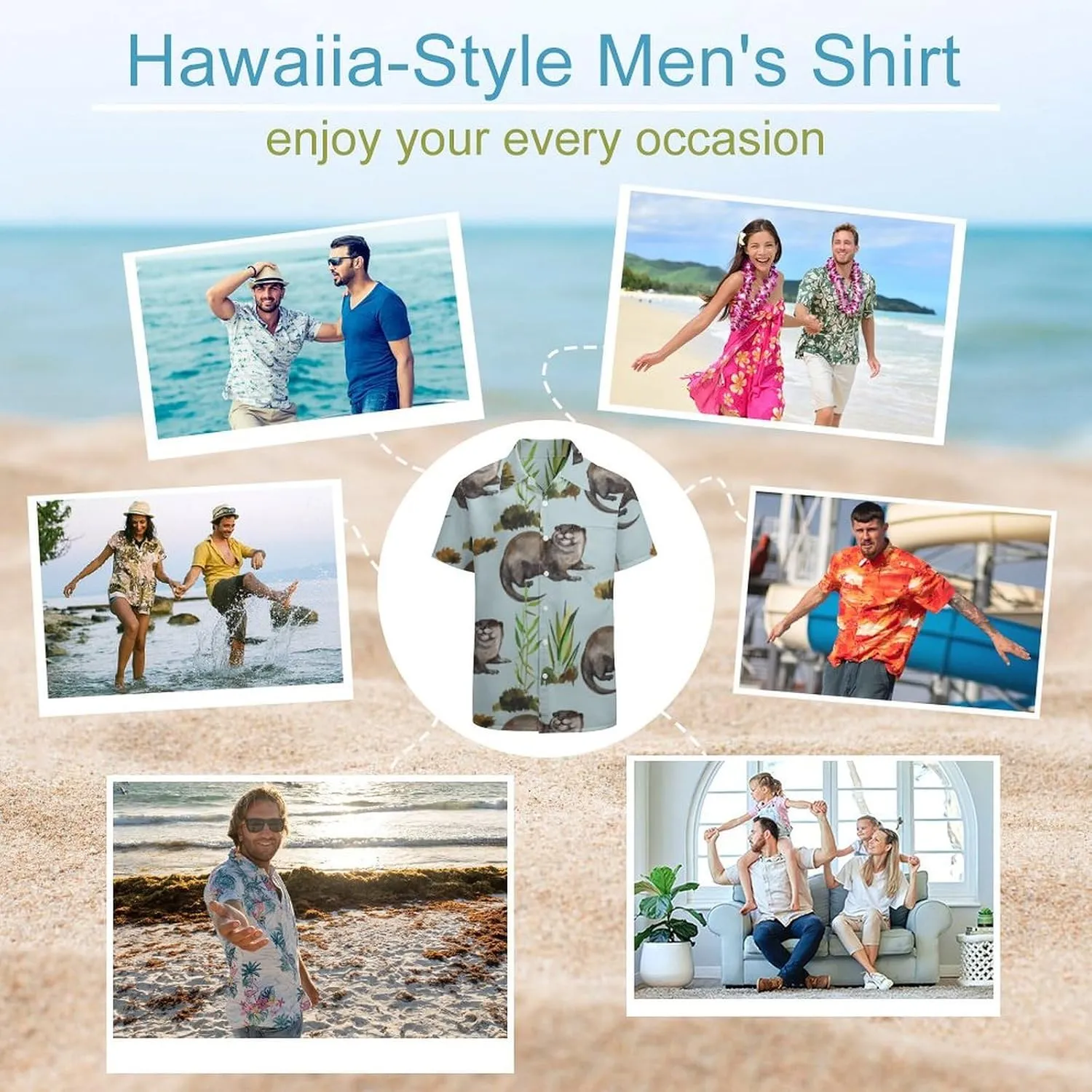 Yellow Sweet Bananas Men's Shirts Hawaiian Casual Printed Button-Down Shirts Fun Short Sleeve Summer Beach Shirts