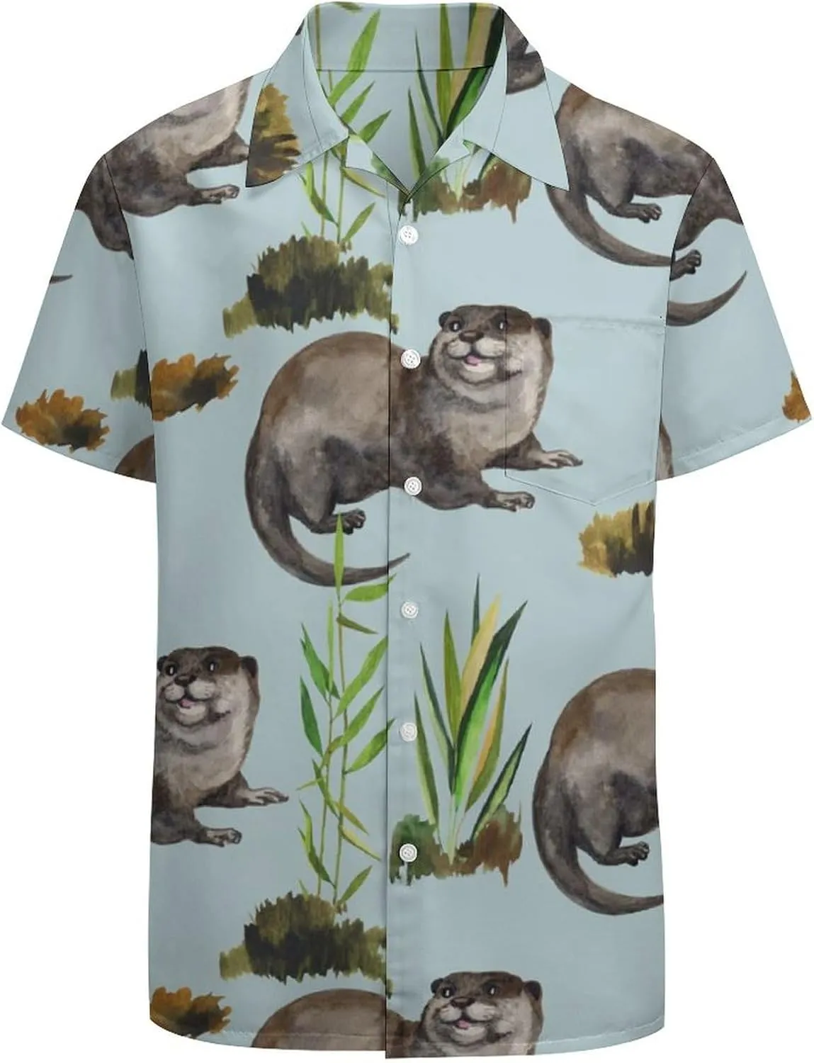 Yellow Sweet Bananas Men's Shirts Hawaiian Casual Printed Button-Down Shirts Fun Short Sleeve Summer Beach Shirts