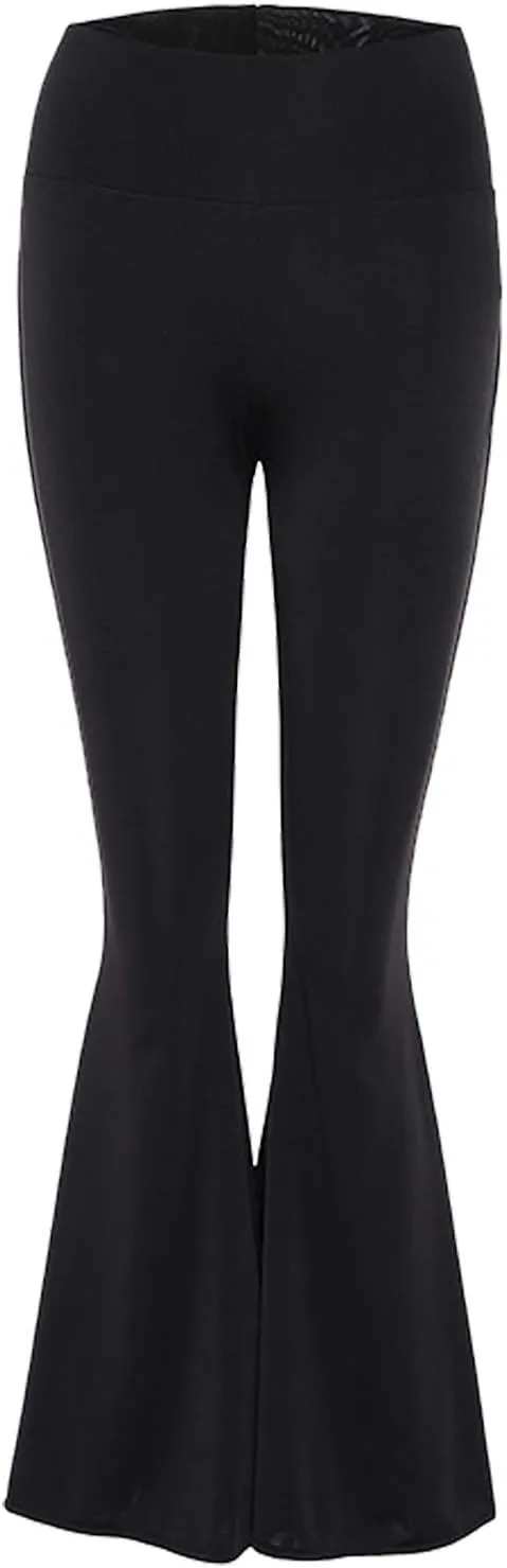 YOLAI Women's Bell Bottom Yoga Pants Casual High Waist Long Palazzo Pants Stretch Legging Flare Pants