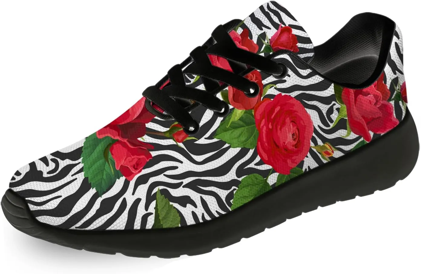 Zebra Print Shoes for Men Women Lightweight Comfort Running Tennis Walking Sneakers Gifts for Dad Mom