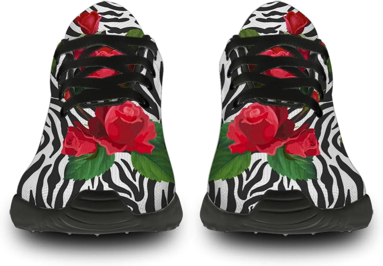 Zebra Print Shoes for Men Women Lightweight Comfort Running Tennis Walking Sneakers Gifts for Dad Mom