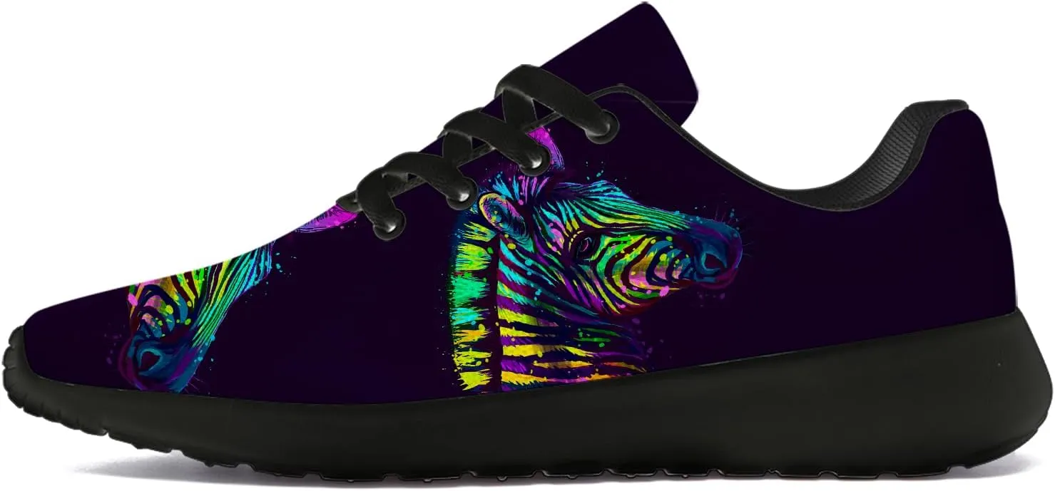 Zebra Print Shoes for Men Women Lightweight Comfort Running Tennis Walking Sneakers Gifts for Dad Mom