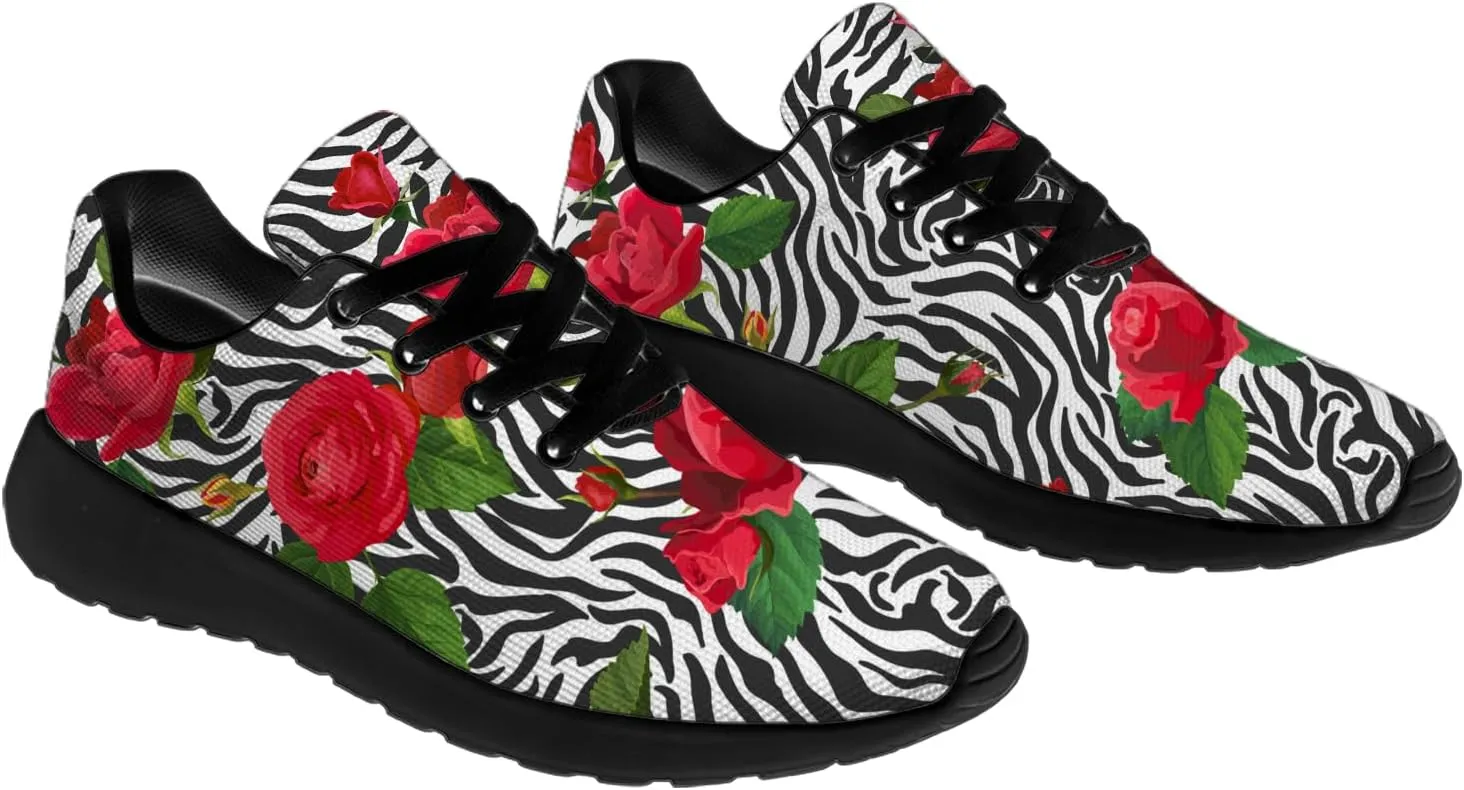 Zebra Print Shoes for Men Women Lightweight Comfort Running Tennis Walking Sneakers Gifts for Dad Mom