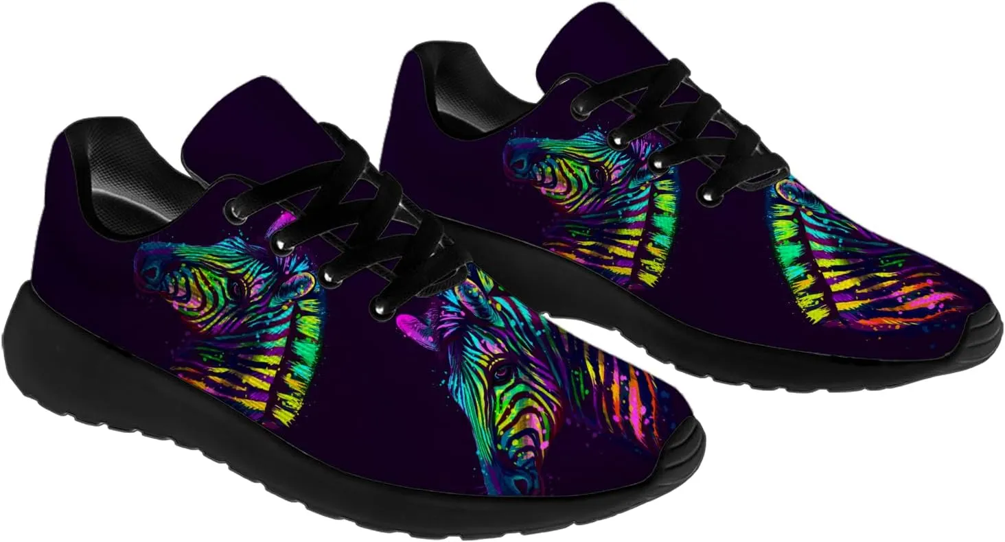 Zebra Print Shoes for Men Women Lightweight Comfort Running Tennis Walking Sneakers Gifts for Dad Mom