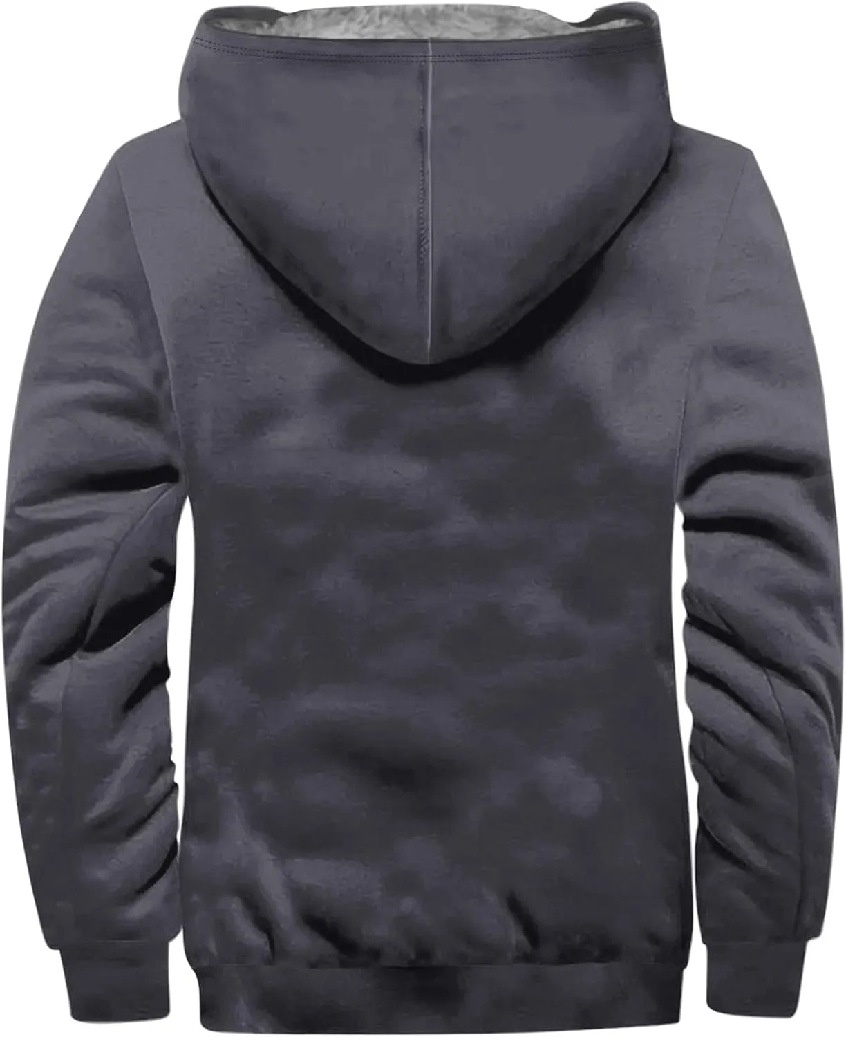 Zeiyignr Hoodies for Men Heavyweight Fleece Sweatshirt - Full Zip Up Thick Sherpa Lined Jackets Warm Winter Coat Windbreaker