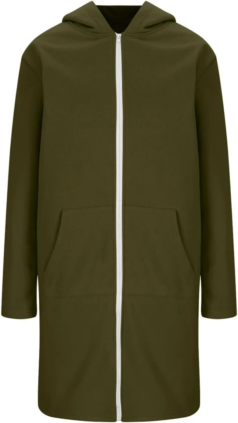 Zip Up Hoodies for Women Oversized Long Sleeve Sweatshirts Casual Fleece Hooded Coat Fall Long Jacket with Pockets