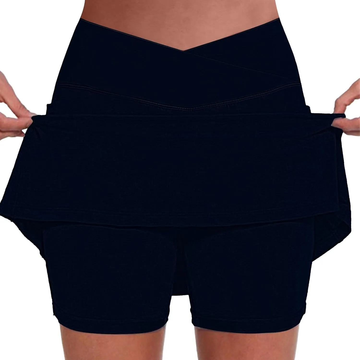 ZYXTIM Golf Skirts for Women with Shorts Crossover High Waisted Athletic Skorts Plus Size Stertch Quick Dry Workout Skirt